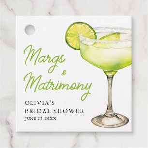 Moderne Margs und Matrimony Cocktail Brautparty Geschenkanhänger