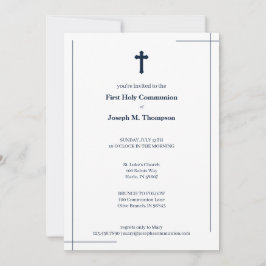 Moderne Marine-Blau-u. Weiß-zuerst heilige Dankeskarte