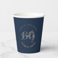 Moderne Marine Elegant 60. Geburtstag
