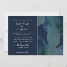 Moderne Marine Emerald Abstrakt Watercolor Einladu