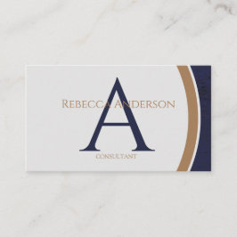 Moderne Marine, Gold und Grau Monogram Visitenkarte