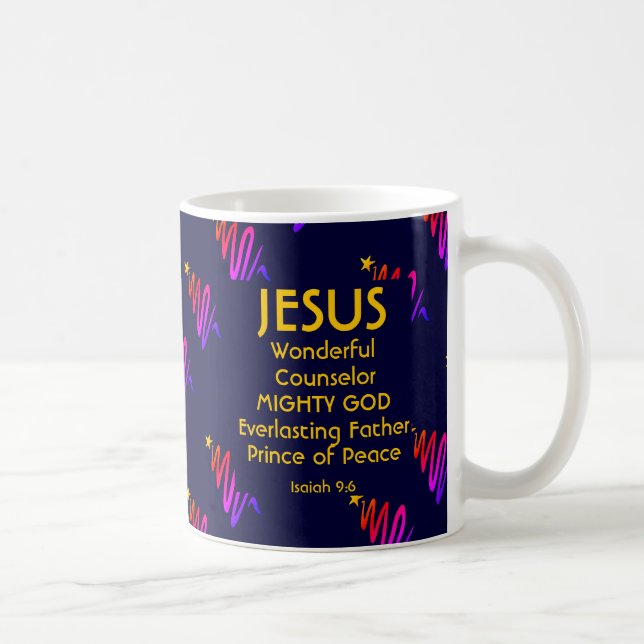 Moderne Marine JESUS PRINCE FRIEDENSWeihnachten Kaffeetasse (Rechts)