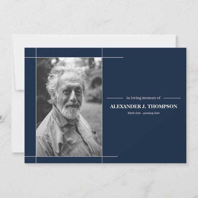 Moderne Marine u. Weiß in liebevollem Dankeskarte (Vorderseite)