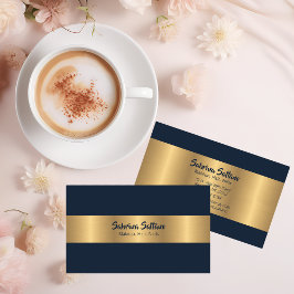 Moderne Marine und Brushed Gold Visitenkarte
