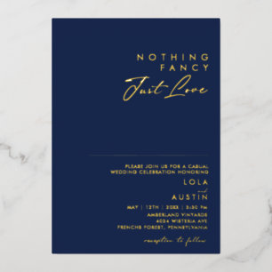 Moderne Marine und Gold - nichts Extravagant, nur  Folieneinladung