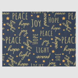 Moderne Marine- und Gold-Weihnachtsschrift-Decoupa Seidenpapier