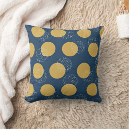 Moderne Marine und goldene Polka-Punkte Kissen