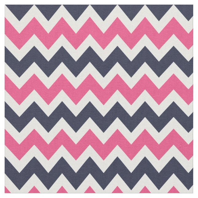 Moderne Marine und Rosa Zickzack Stoff (Nahaufnahme)