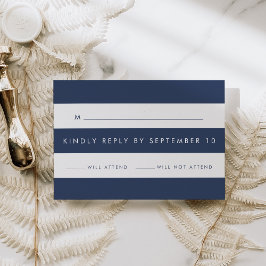 Moderne Marine und White Strip UAWG RSVP Karte