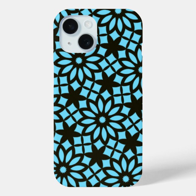 Moderne marineblaue schwarze Muster Case-Mate iPhone Hülle (Rückseite)
