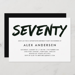 Moderne Markierungs-Schwarzweiss-siebzigster Einladung
