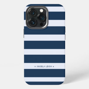 Moderne Marlin- und Blaue Cabana-Streifen iPhone 13 Pro Hülle