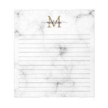 Moderne Marmor Gold Mädchenhaftes Skript Monogramm