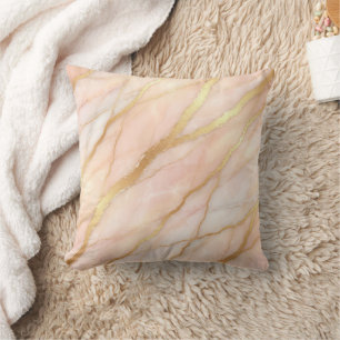 Moderne Marmor-Rosa + Gold Luxus Kissen