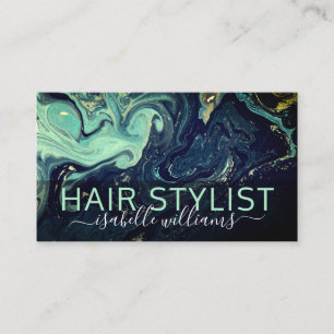 Moderne Marmorhair Stylist Business Card Visitenkarte