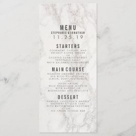 Moderne Marmorhochzeit Menükarte