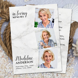 Moderne Marmorkarte 3 Foto Gedenkkarte Beerdigungs