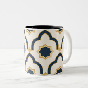 Moderne marokkanische Marine Gold geometrische Tas Zweifarbige Tasse