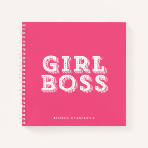 Moderne Marquee Typografie Girl Boss Personalisier Notizbuch