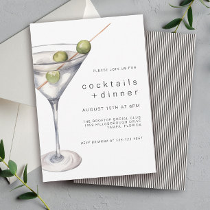 Moderne Martini-Cocktails und Party zum Abendessen Einladung
