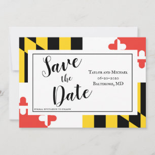 Moderne Maryland-Flagge Save The Date