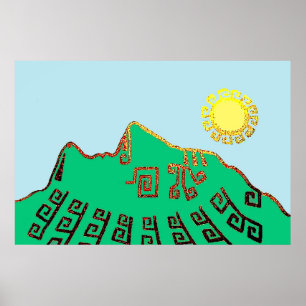 MODERNE MASCHU_PICCHU CUSCO PERU ZEICHNEND POSTER