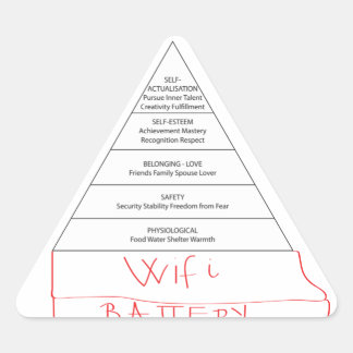 Moderne Maslow-Pyramide Dreieckiger Aufkleber