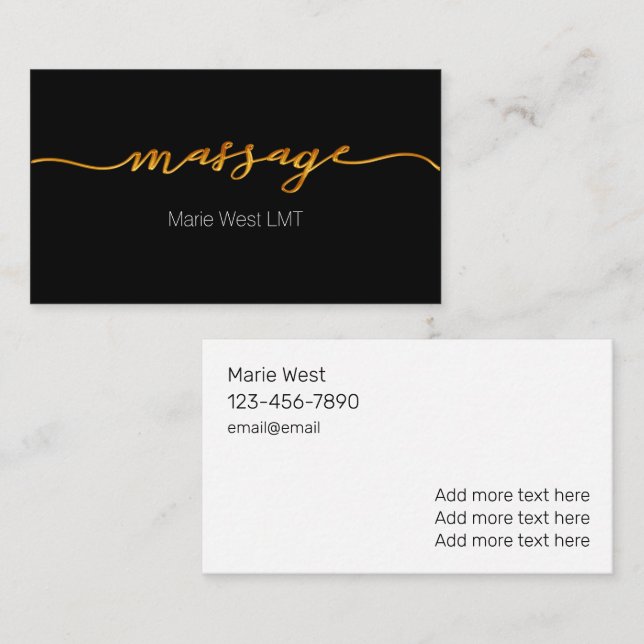 Moderne Massage Services Business Card Visitenkarte (Vorne/Hinten)