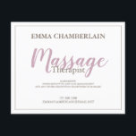 Moderne Massage Therapeut Script Blush Pink Script Flyer<br><div class="desc">Moderner Massage Therapeut Flyer mit rosa blush Skript Kalligraphie überlagert eine Serifenart für Kontrast. Ein eleganter,  ruhiger Designstil für Ihre Praxis. 100 Flyer</div>