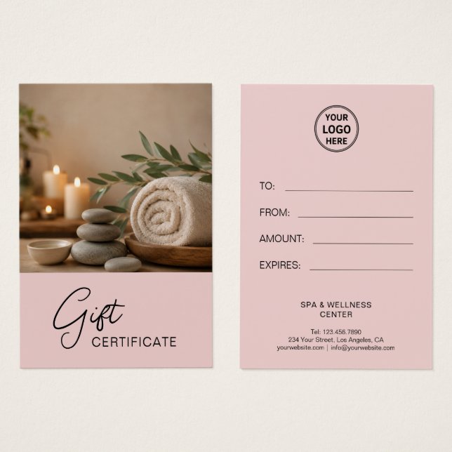 Moderne Massage-Therapeutin Geschenkkarte im Pink  (Vorne & Hinten)