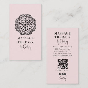 Moderne Massagetherapeutin Blush Pink Visitenkarte
