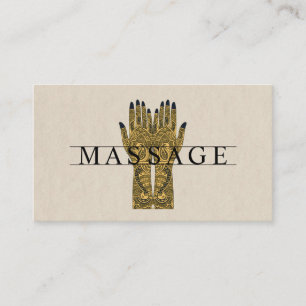 Moderne Massagetherapeutin Henna Hände Visitenkarte