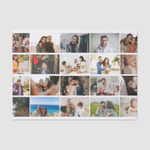 Moderne, maßgeschneiderte 12-Foto Collage-Familie  Seidenpapier