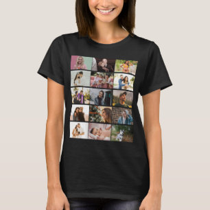 Moderne, maßgeschneiderte 12-Foto Collage-Familie  T-Shirt