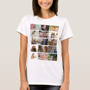 Moderne, maßgeschneiderte 12-Foto Collage-Familie  T-Shirt