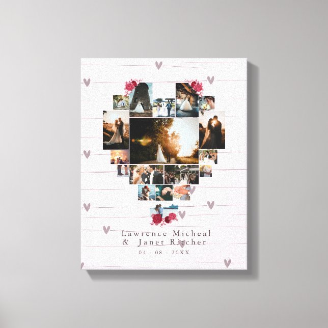 Moderne, maßgeschneiderte 18-Herz-Bildgeschenke Leinwanddruck (Vorderseite)