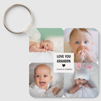 Moderne, maßgeschneiderte Foto Collage Liebe Opa Schlüsselanhänger