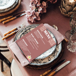 Moderne, maßgeschneiderte Hochzeittisch-Tischkarte Menükarte