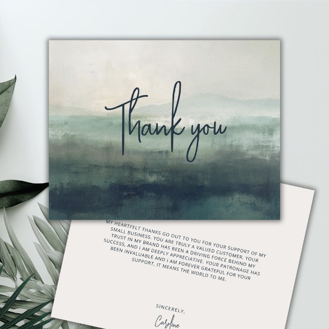 Moderne, maßgeschneiderte kleine Unternehmen Abstr Dankeskarte (A thank you card template for personal, wedding, or business usage. Fully customizable.)