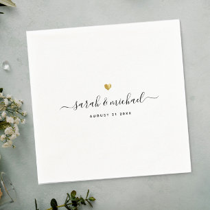 Moderne, maßgeschneiderte Script Calligraphy Weddi Serviette
