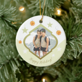 Moderne, maßgeschneiderte Steine und orangefarbene Keramik Ornament