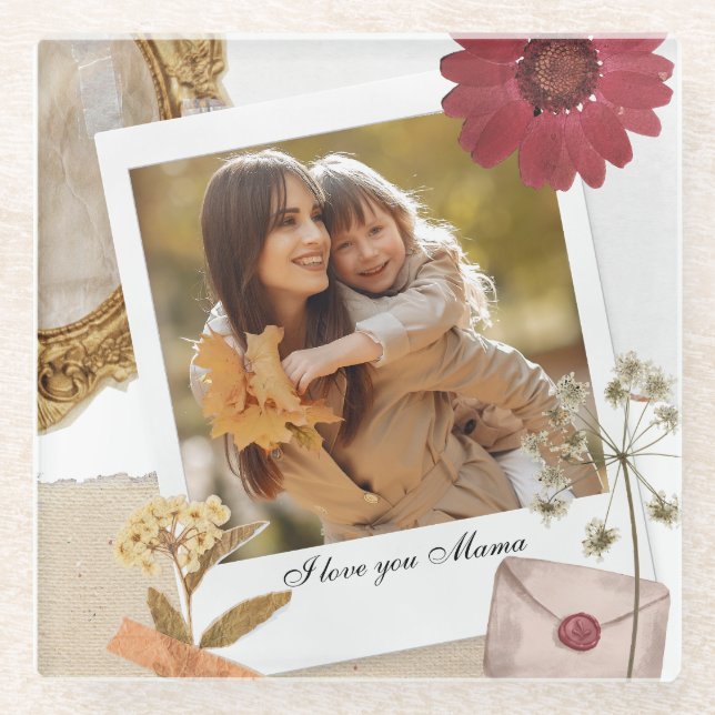 Moderne Maßstäbe in der Liebe Sie Mama Foto Glasuntersetzer (Vorderseite)