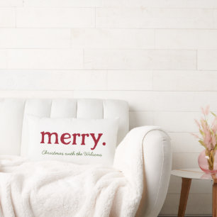 Moderne Matching Family Minimalistisch Frohe Weihn Lendenkissen