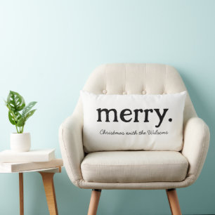Moderne Matching Family Minimalistisch Frohe Weihn Lendenkissen