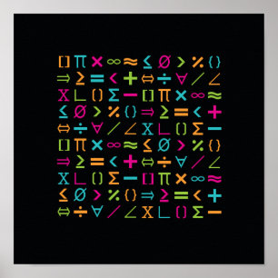Moderne Mathematik Zeichen & Symbole Muster Poster