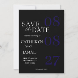 Moderne Matt-Schwarze Minimalistische Save The Dat Save The Date