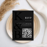 Moderne Matte Black Monogram Minimalistisch Weddin RSVP Karte<br><div class="desc">Erstellen Sie Ihre eigenen personalisierten Hochzeitskarten mit modernster Monogramm-Typografie und minimalistischem Grafikdesign in matt schwarzer Farbe.</div>