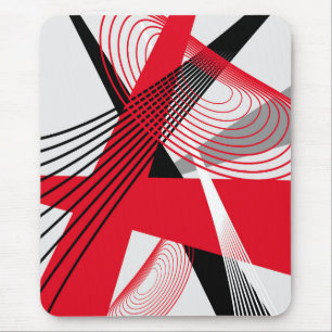 Moderne Mauspad, schwarz, rot, grau, weiß, abstrak Mousepad