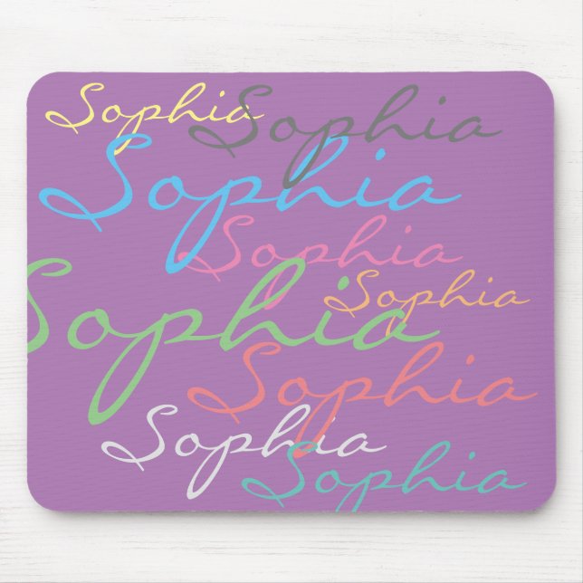 Moderne Maximalistische Individuelle Name Einzigar Mousepad (Vorne)