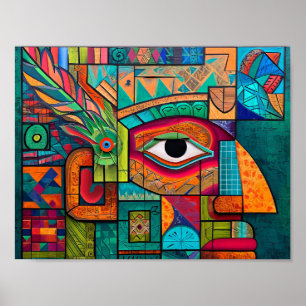 Moderne Maya-Vision: Abstrakte Epochen-Collide Poster